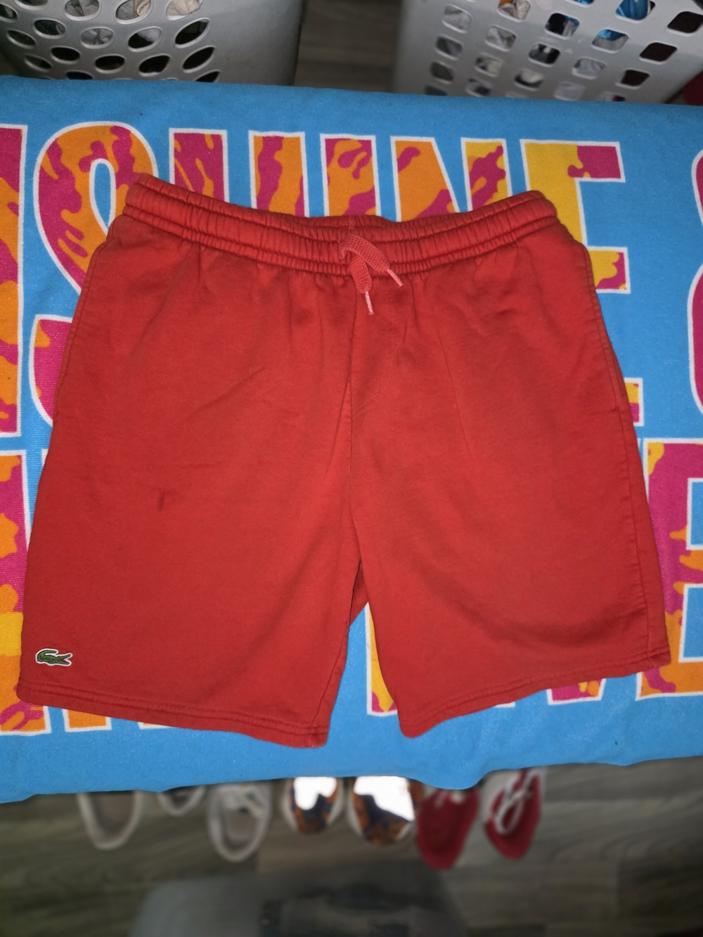 Lacoste Men's Red Drawstring Athletic Shorts